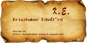 Kriszhaber Edvárd névjegykártya